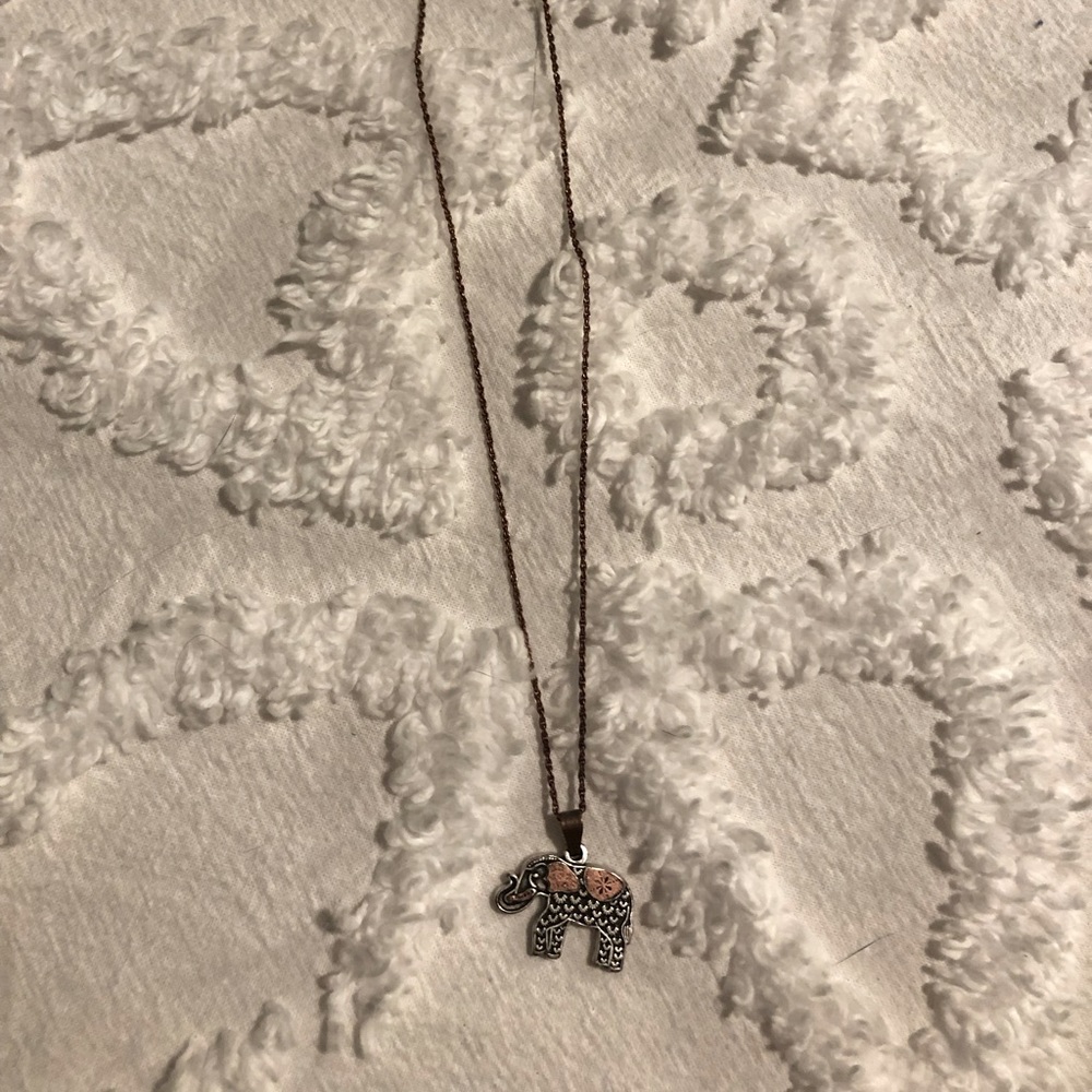 Alex and Ani Copper and Silver Elephants necklace